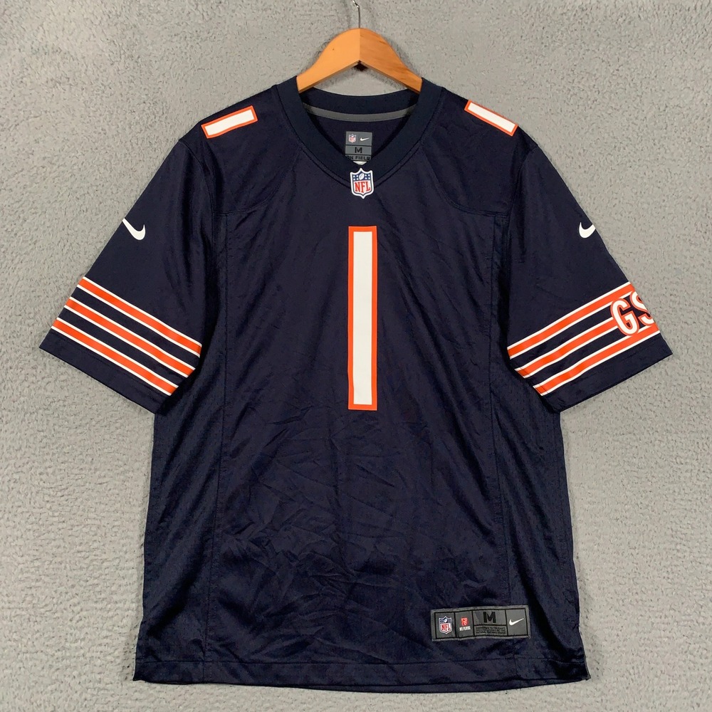 Nike Justin Fields Chicago Bears Jersey Men's Medium Navy Blue On Field Football
